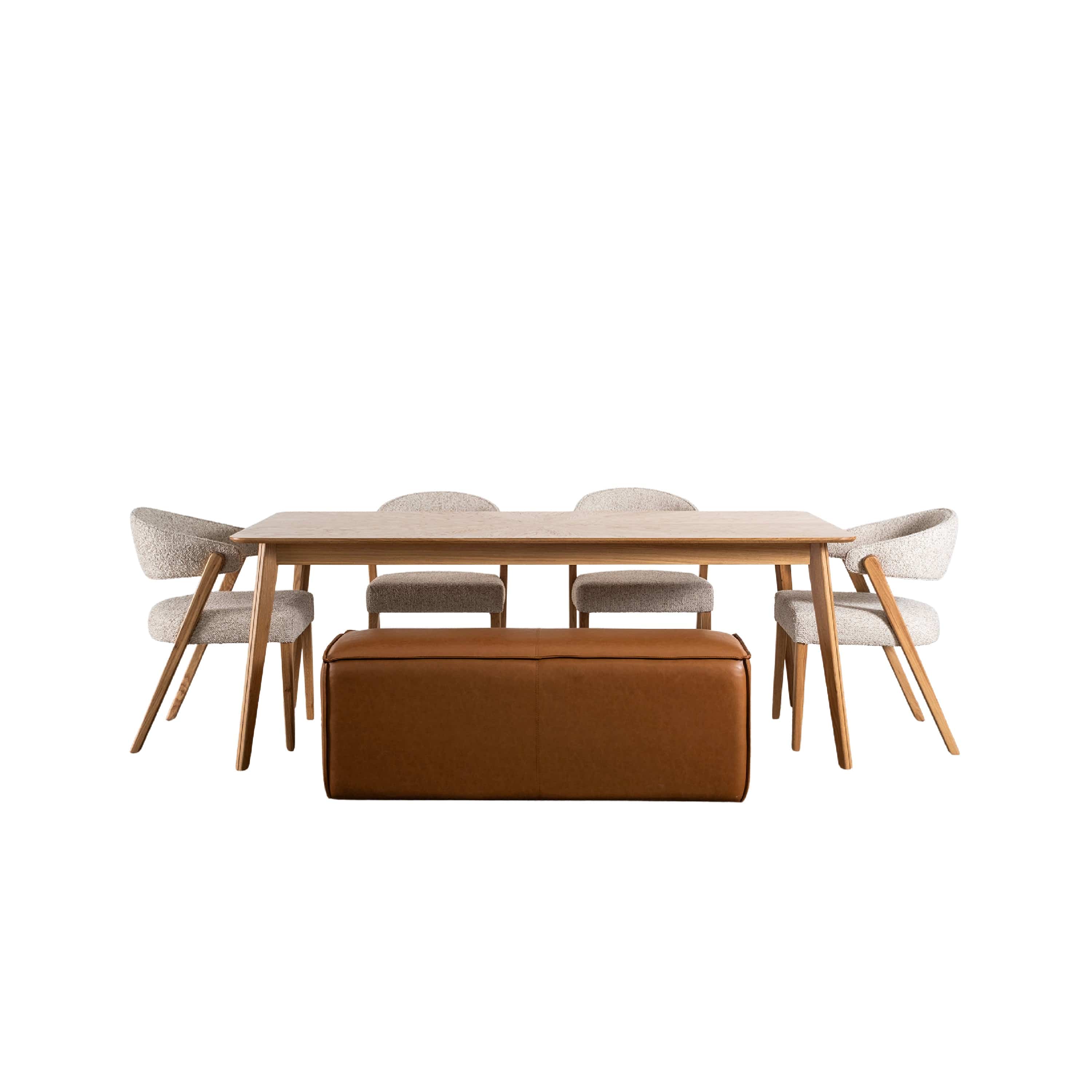 Norge Meşe Yemek Masası 100x200 6 Kişilik