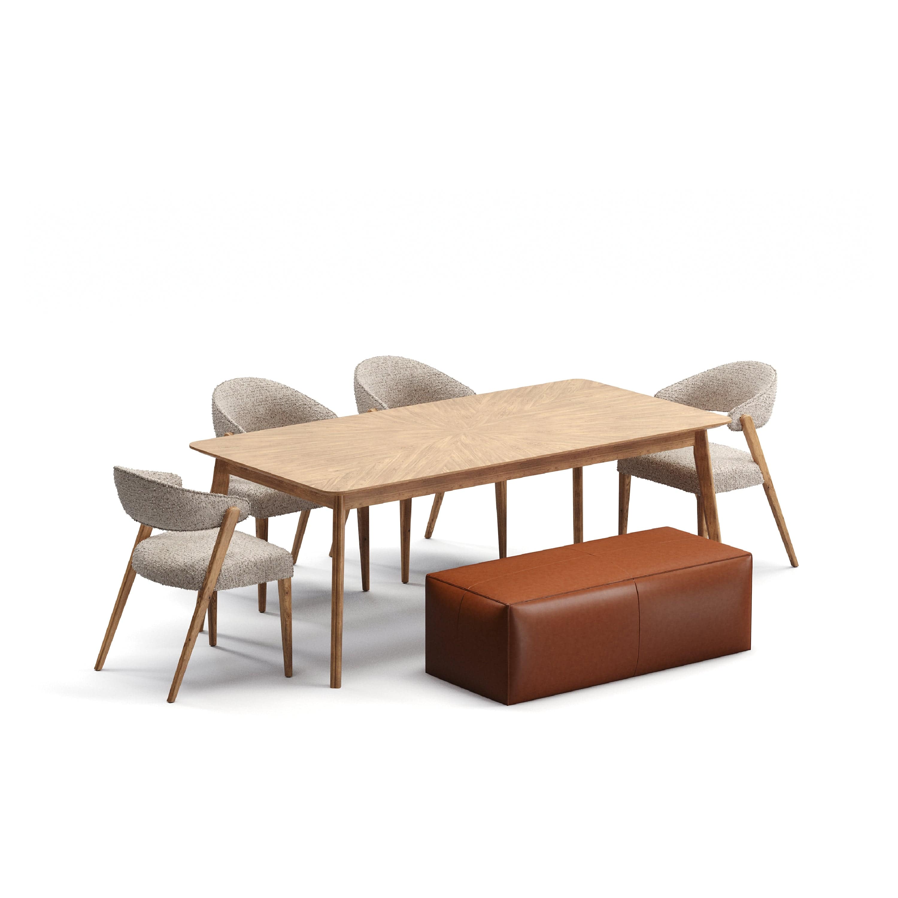Norge Meşe Yemek Masası 100x200 6 Kişilik
