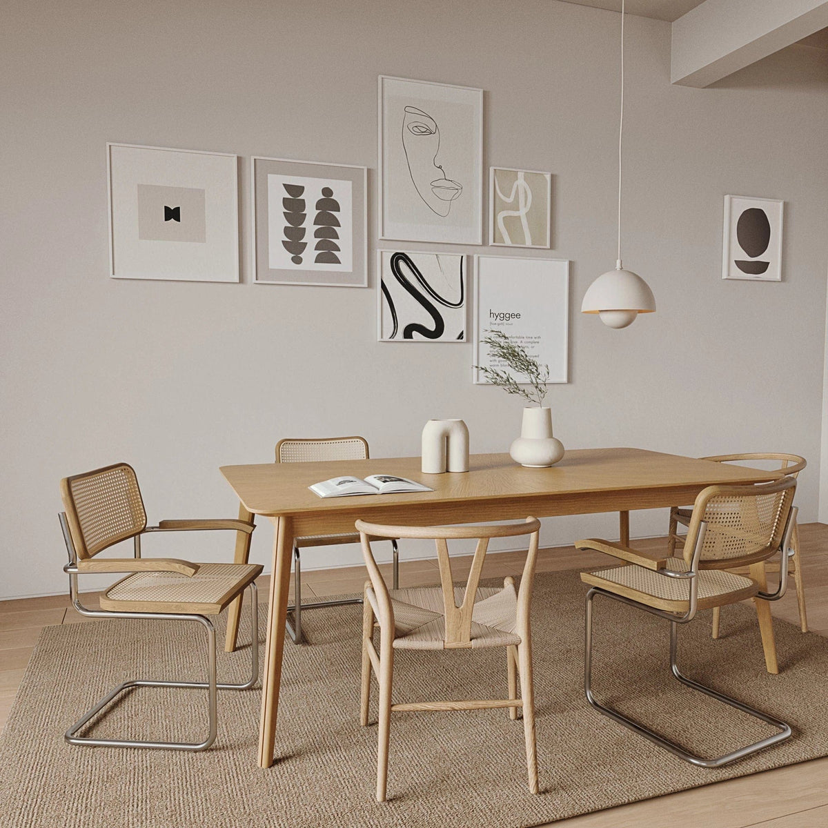 Norge Yemek Masası 100x200 - Meşe