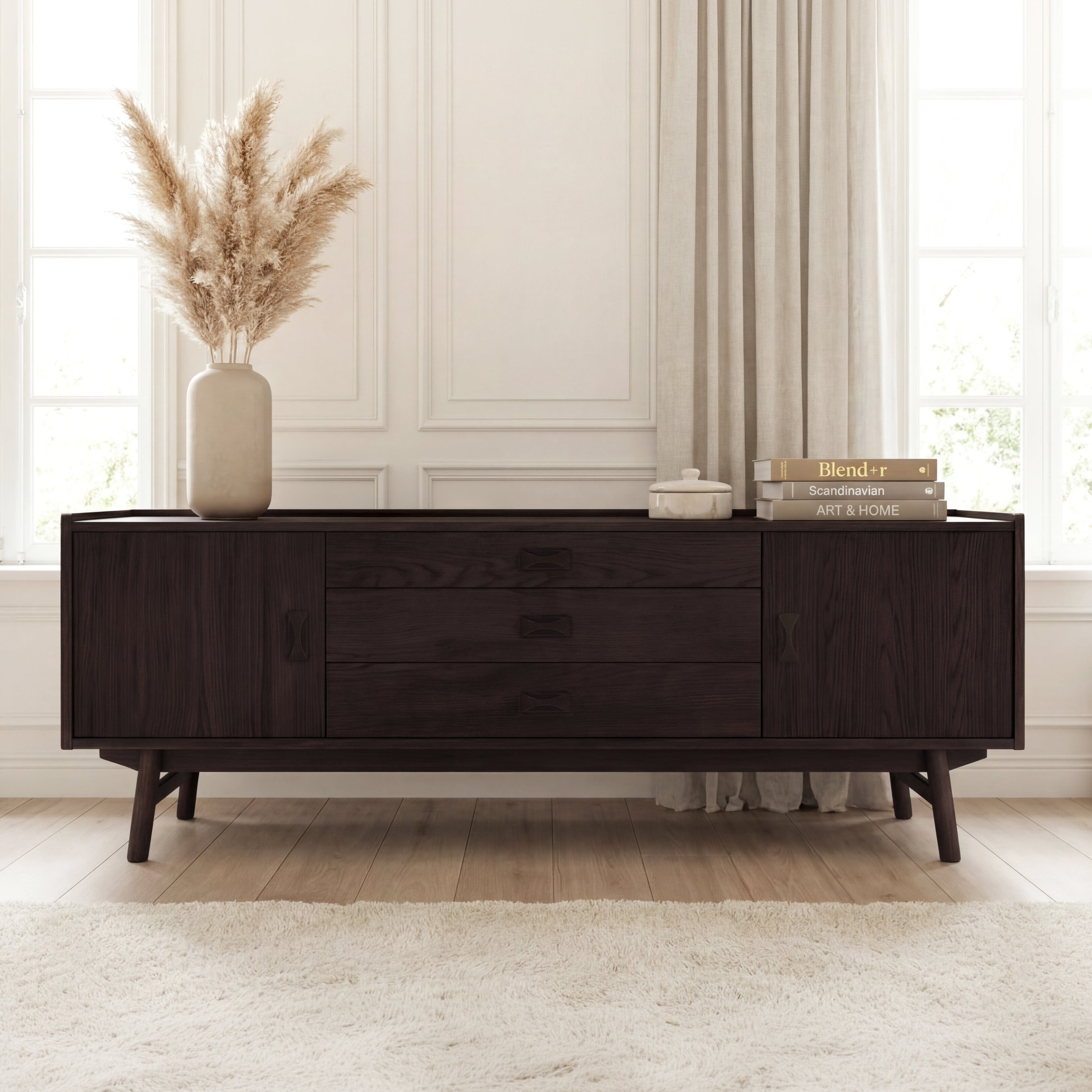 Raa Koyu Meşe TV Sehpası 180 cm