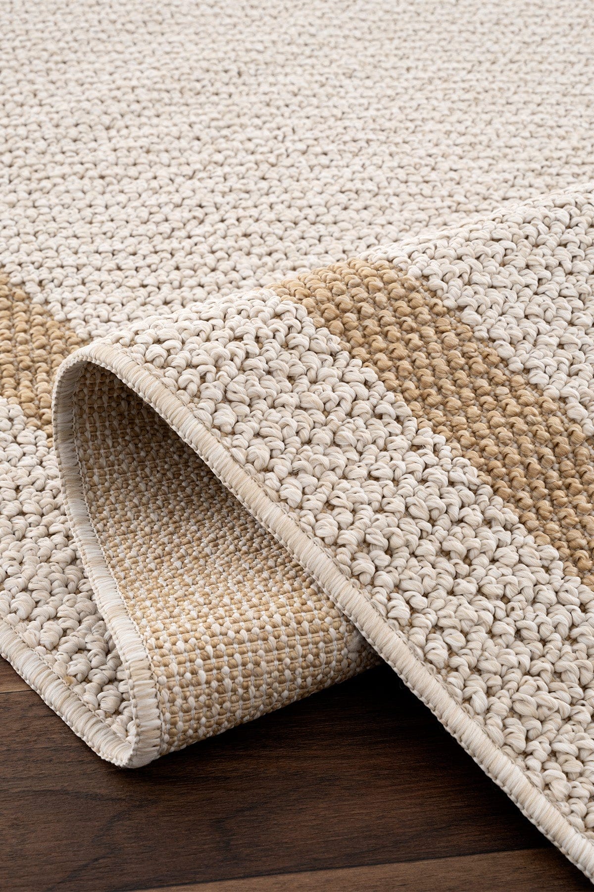 Retro Plain Cream Natural Bordered Rug A3234A