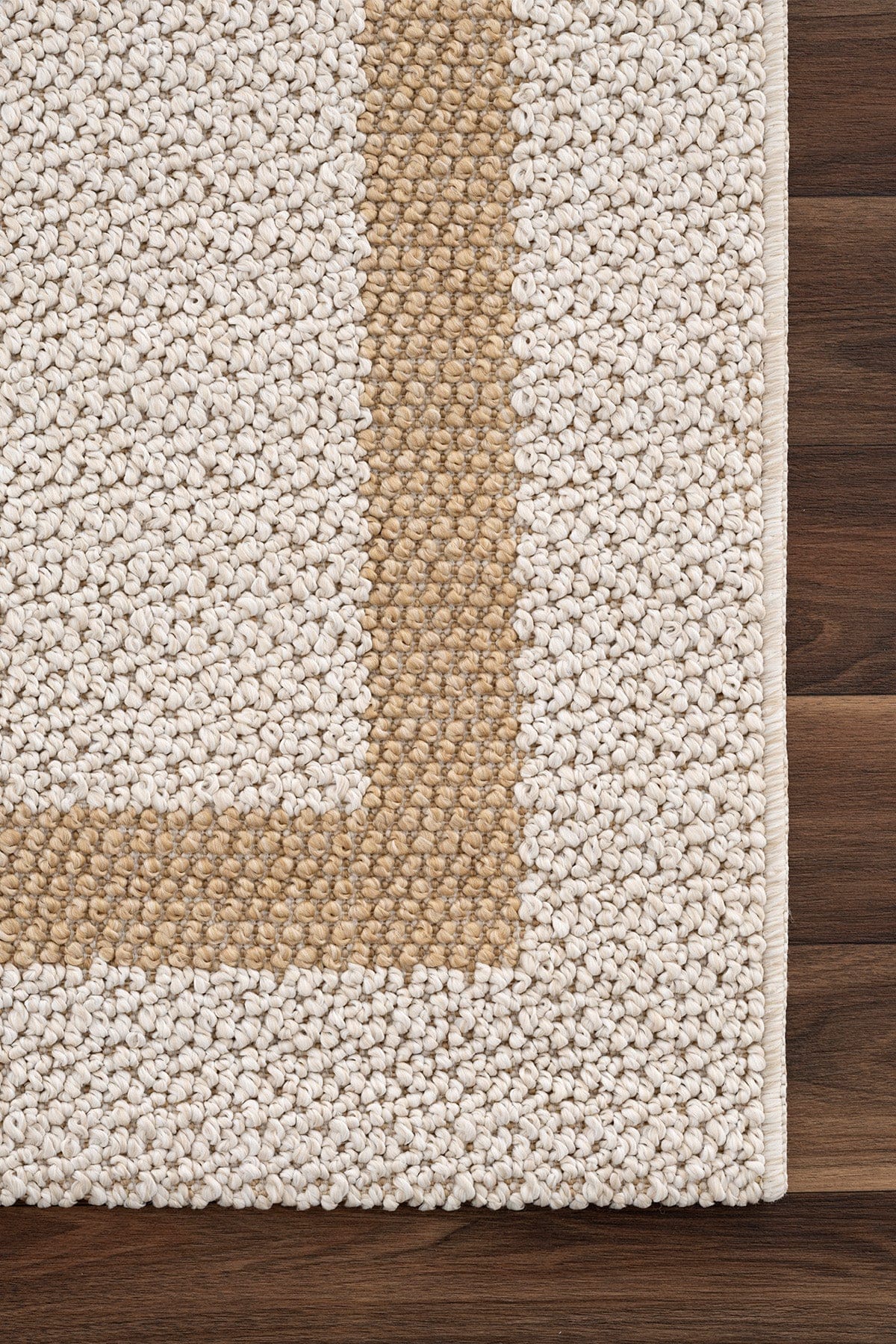 Retro Plain Cream Natural Bordered Rug A3234A