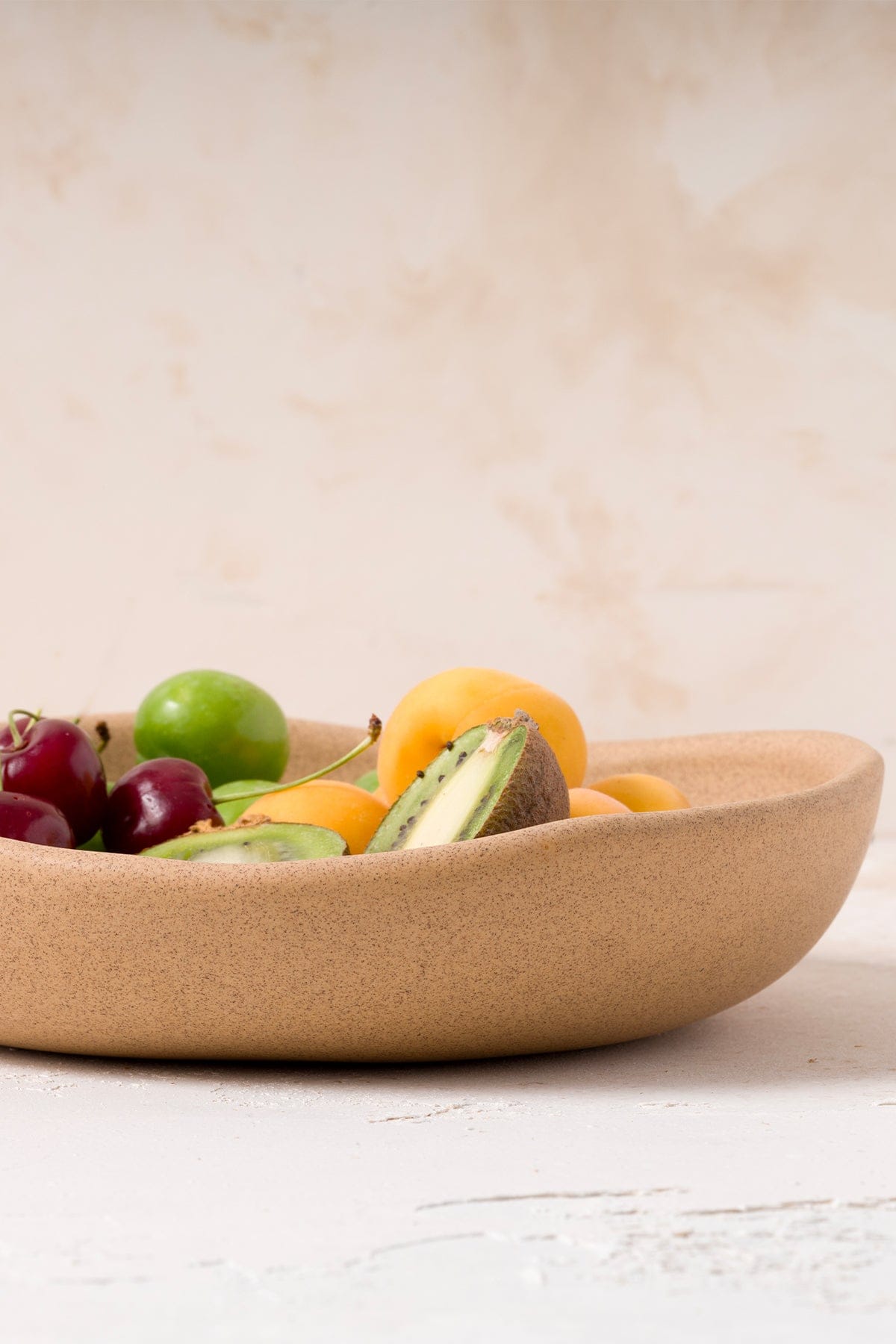 Sateen Mat Bej El Yapımı Sunum Tabağı 8630