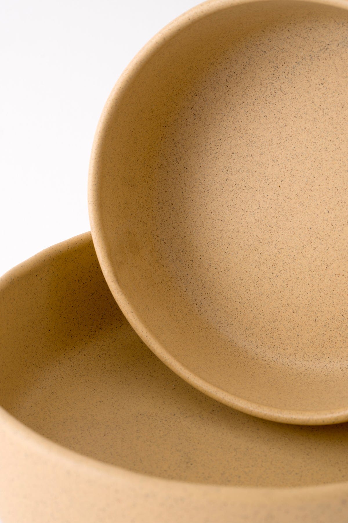 Satin Matte Beige Mottled Handmade Serving Bowl 8619