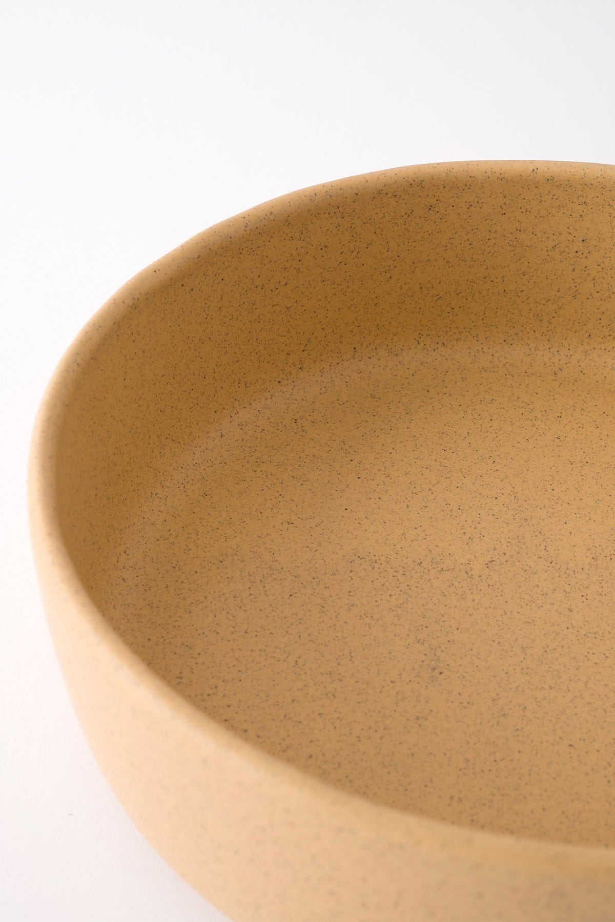 Satin Matte Beige Mottled Handmade Serving Bowl 8619