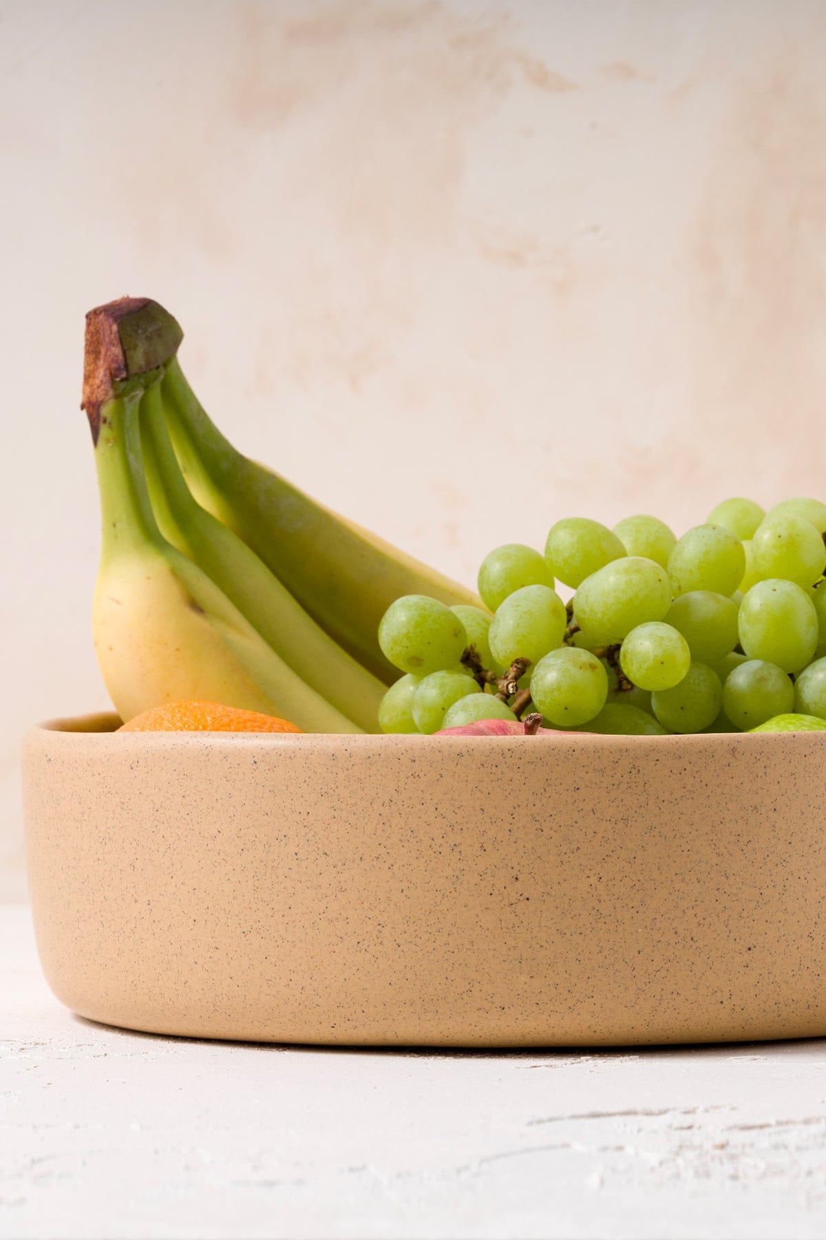 Satin Matte Beige Mottled Handmade Serving Bowl 8619