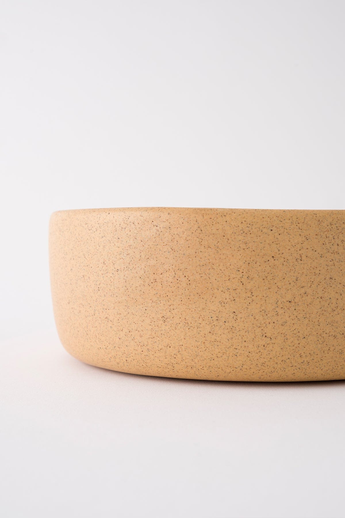 Satin Matte Beige Mottled Handmade Serving Bowl 8620