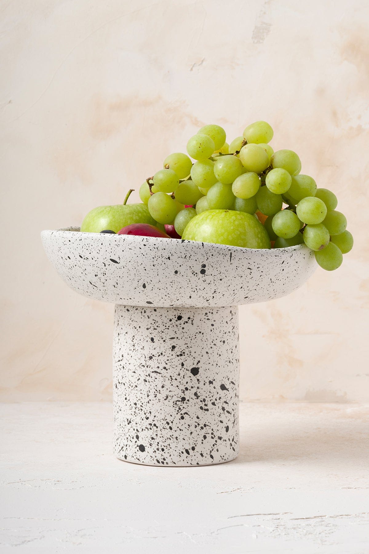 Sateen Mat Beyaz Kırçıllı Ayaklı El Yapımı Büyük Sunum Kasesi 8616