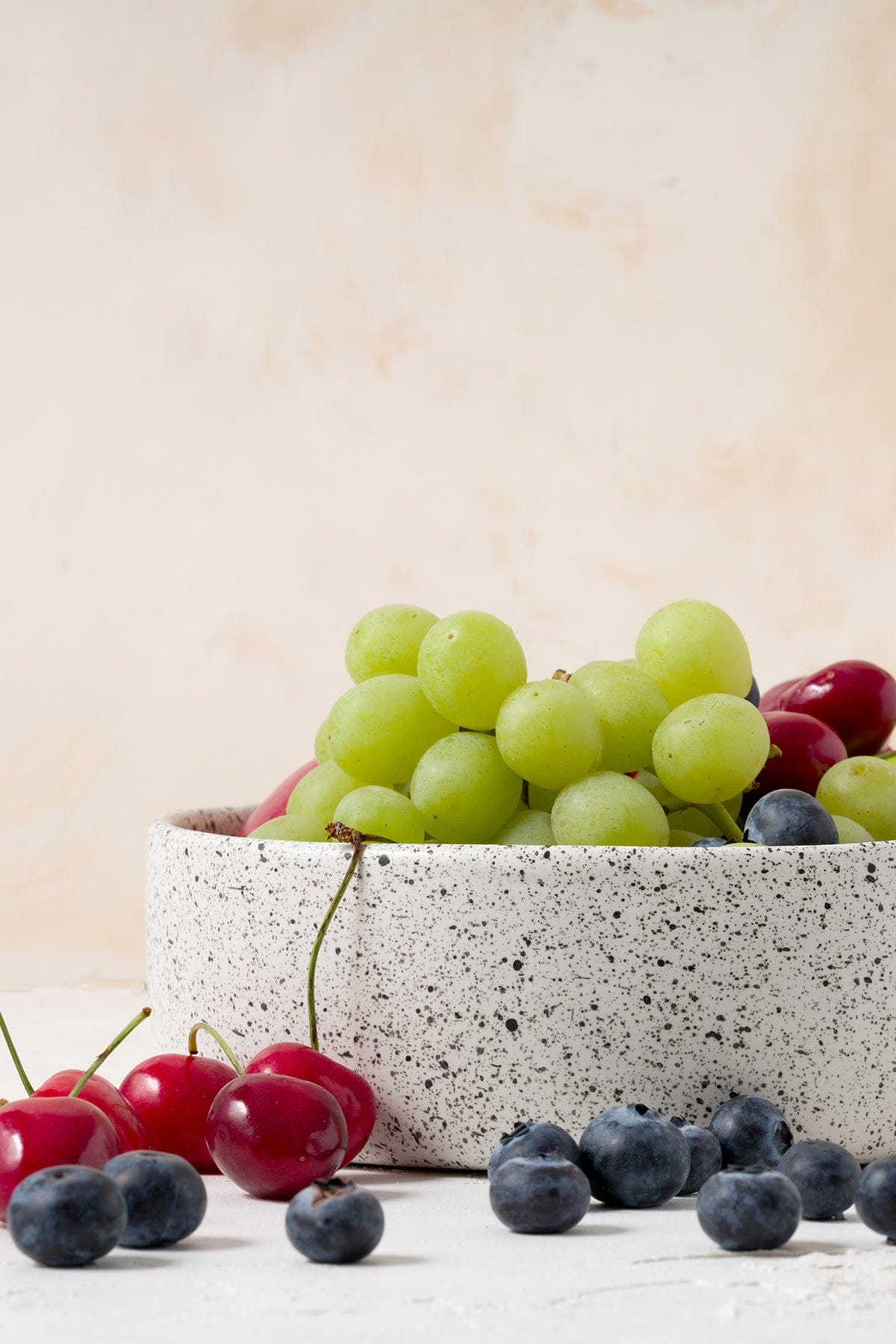 Sateen Matte White Speckled Large Handmade Decorative Sieve 8604