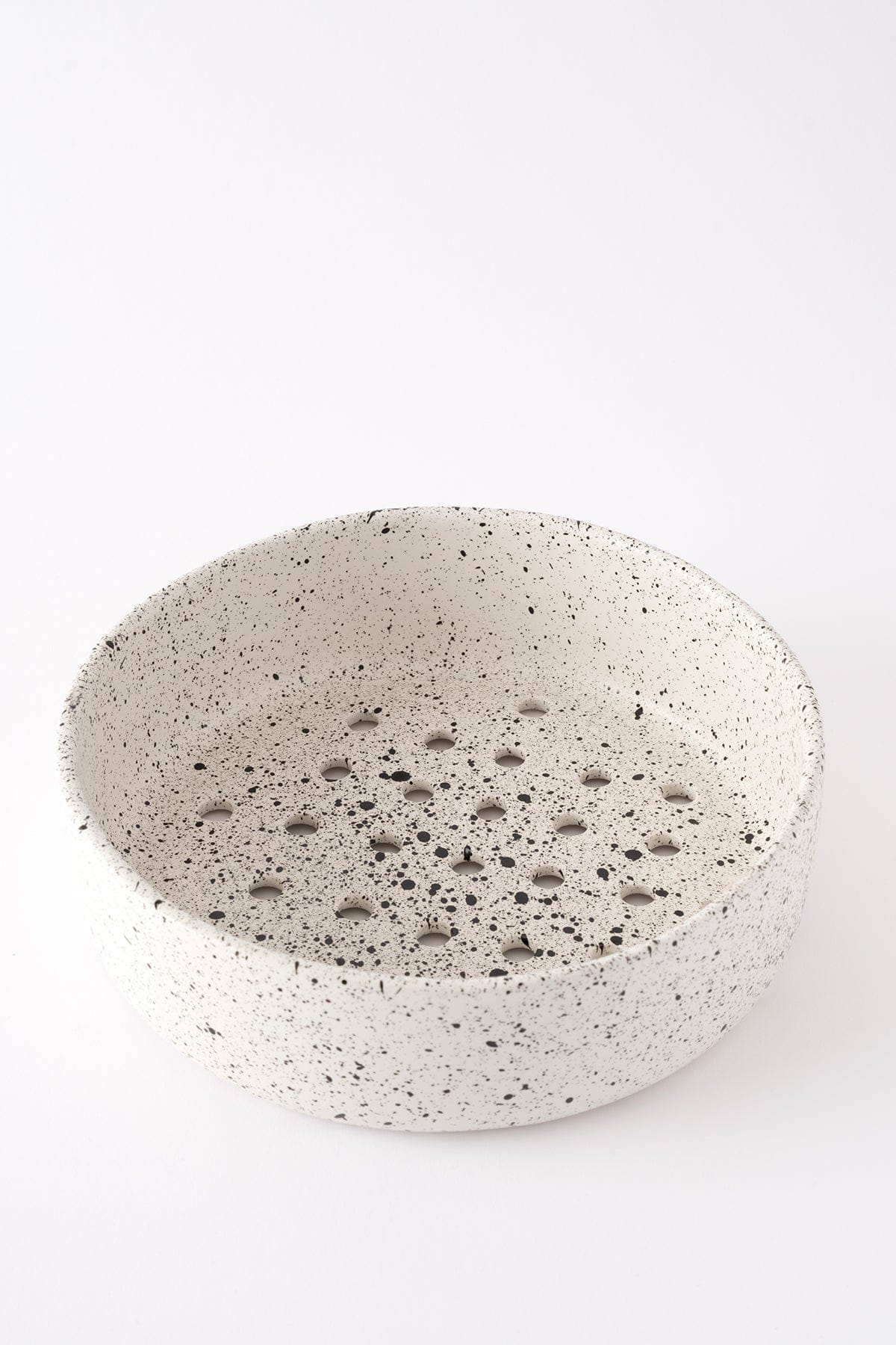 Sateen Matte White Speckled Large Handmade Decorative Sieve 8604