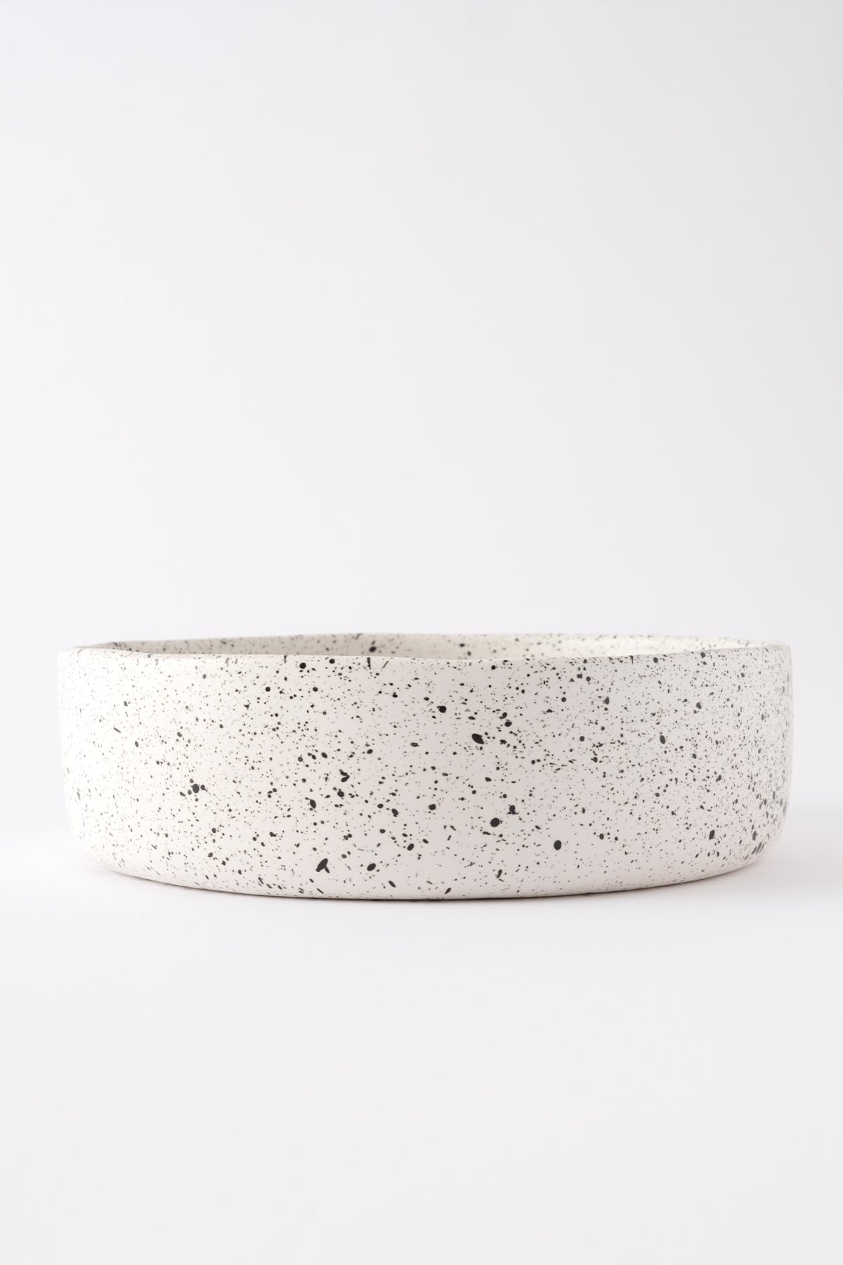 Sateen Matte White Speckled Large Handmade Decorative Sieve 8604