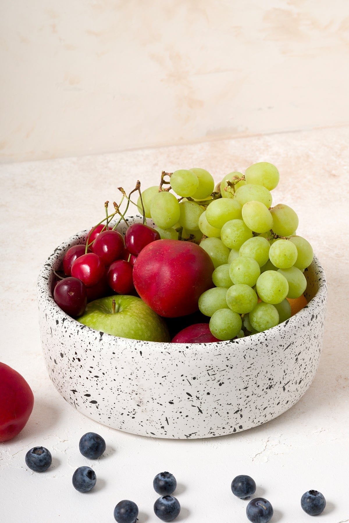 Sateen Mat Beyaz Kırçıllı El Yapımı Büyük Sunum Kasesi 8629