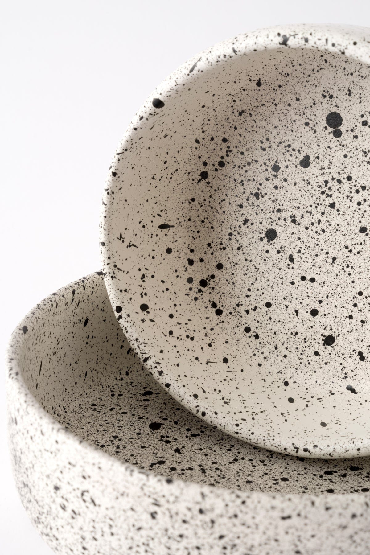 Sateen Matte White Speckled Handmade Large Serving Bowl 8629