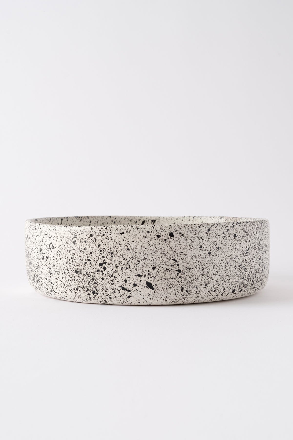 Sateen Matte White Speckled Handmade Large Serving Bowl 8629