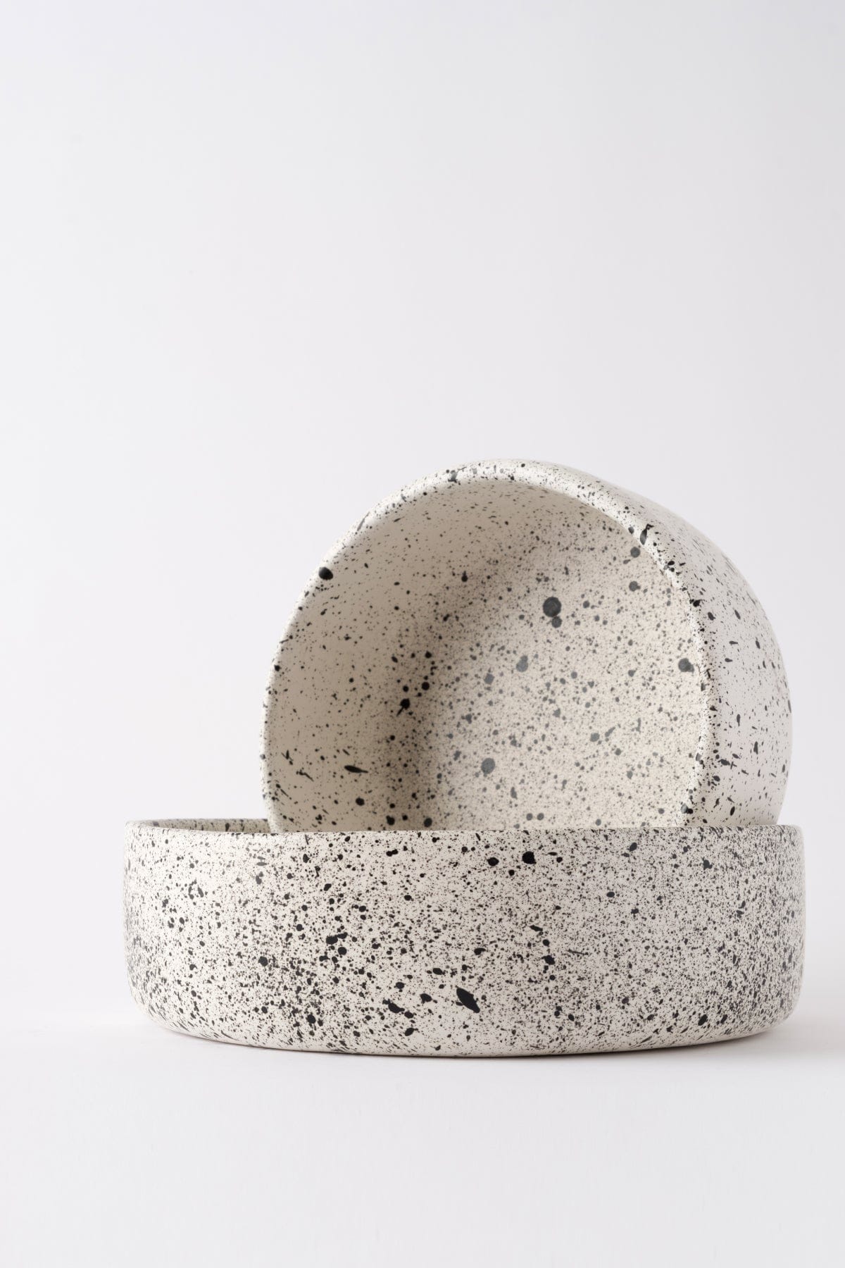 Sateen Matte White Speckled Handmade Small Serving Bowl 8628