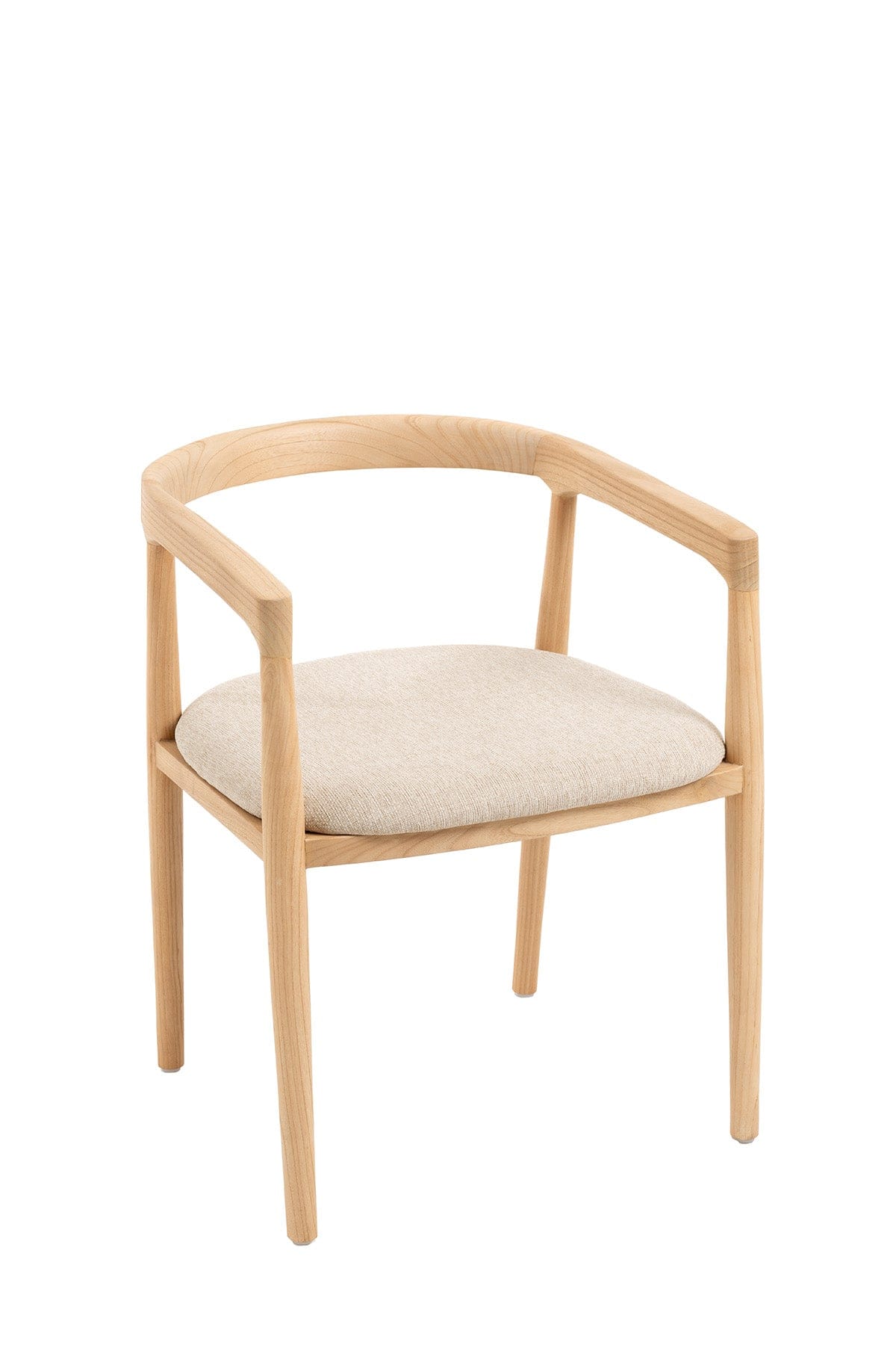 Savia Bej Cushion Natural Solid Wood Chair 10111