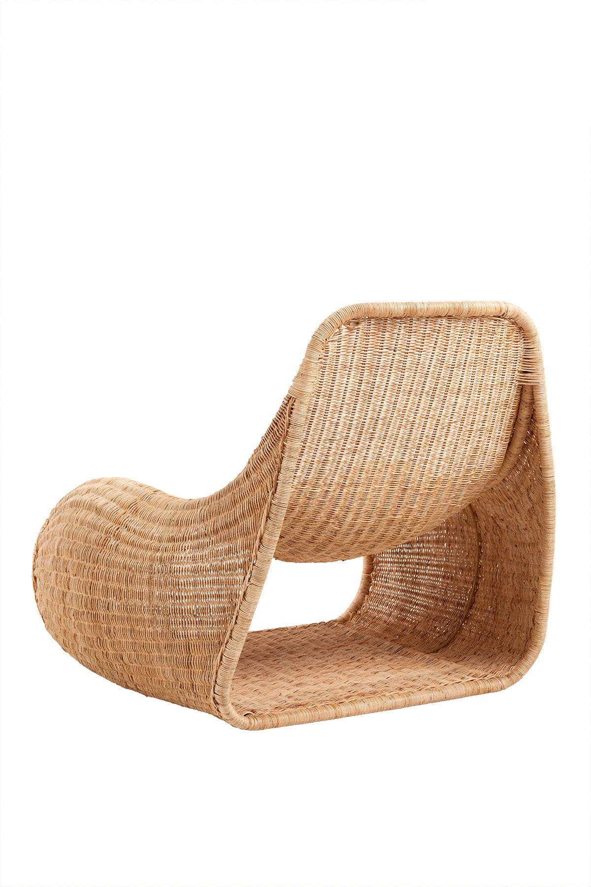 Savia Wrought Iron and Rattan Weave Custom Form Armchair 10113