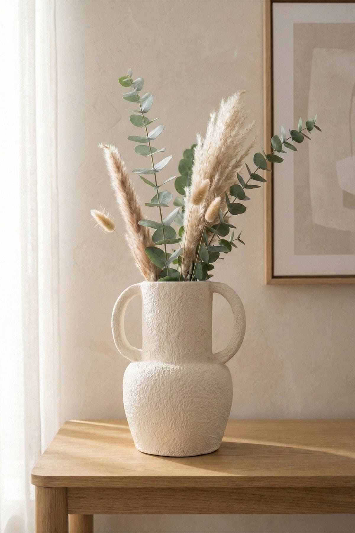 Savia Seramik Beyaz Çömlek Vazo 10135