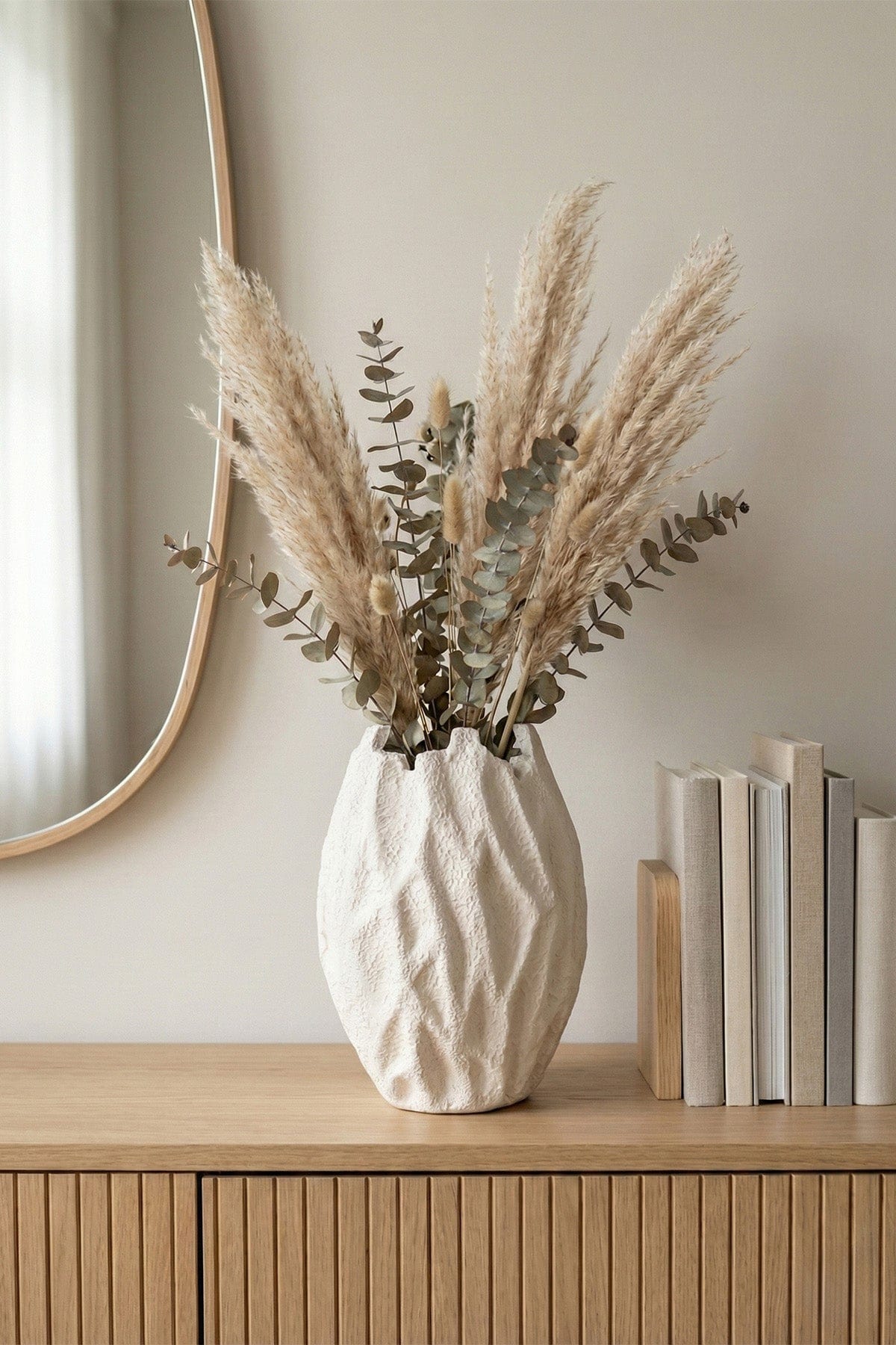 Savia Seramik Özel Form Beyaz Vazo 10129