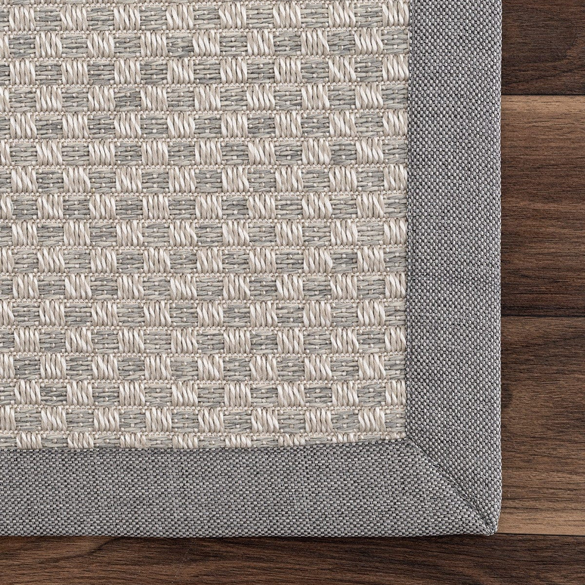 Sisalo Bordure Krem Gri Sisal Halı Gri Bordür B3416B