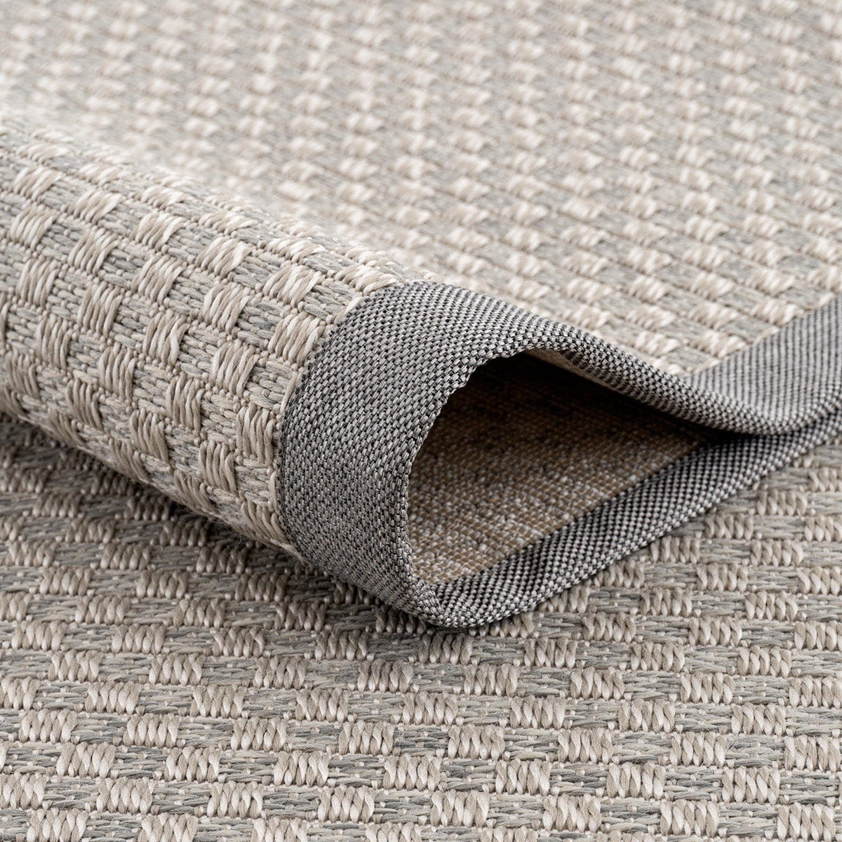 Sisalo Bordure Krem Gri Sisal Halı Gri Bordür B3416B