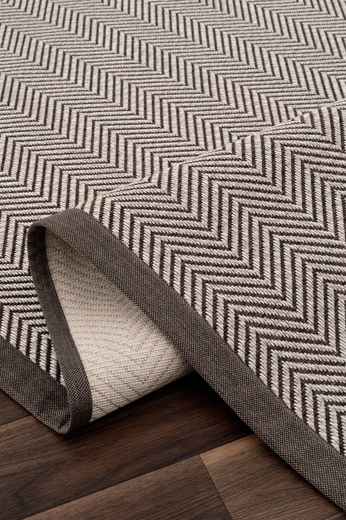 Sisalo Border Cream Coffee Sisal Rug Coffee Border B3421D