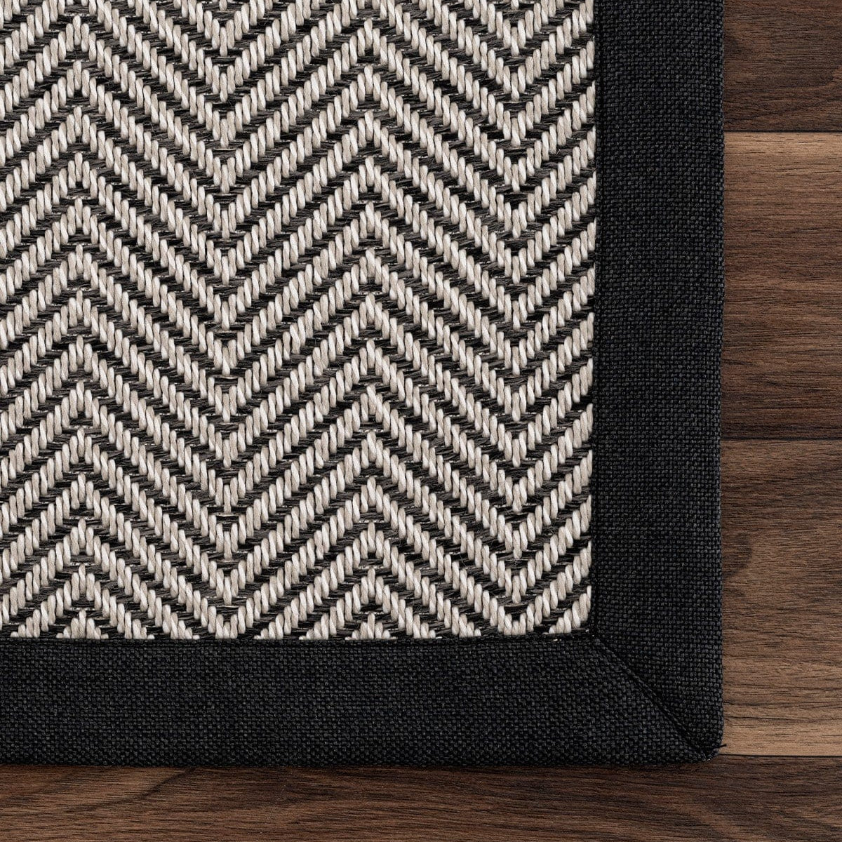 Sisalo Bordure Krem Siyah Sisal Halı Siyah Bordür B3421E