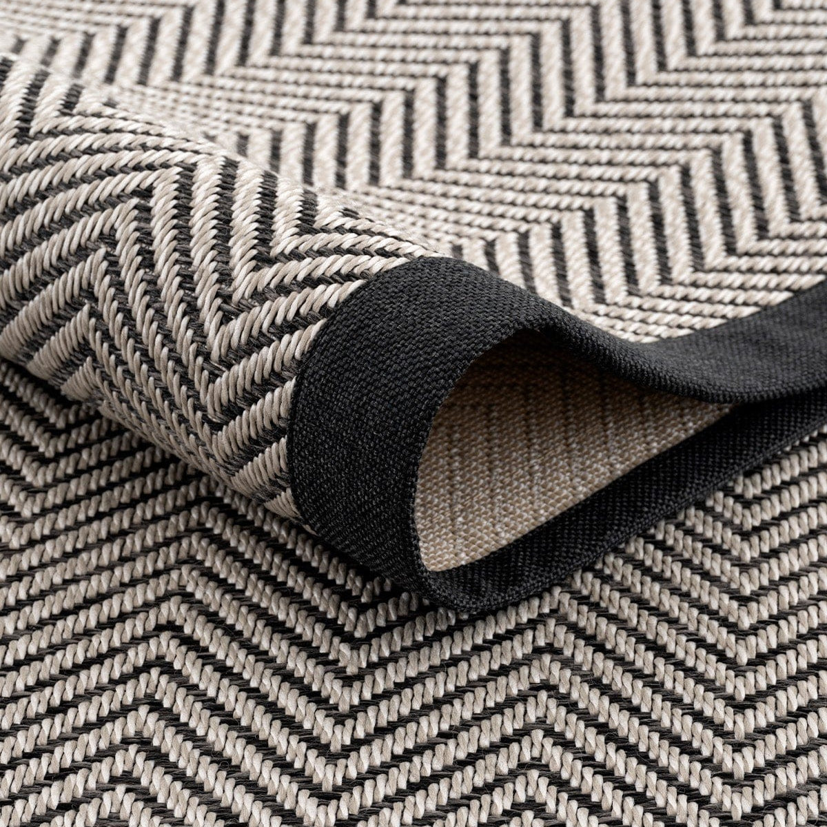 Sisalo Bordure Krem Siyah Sisal Halı Siyah Bordür B3421E