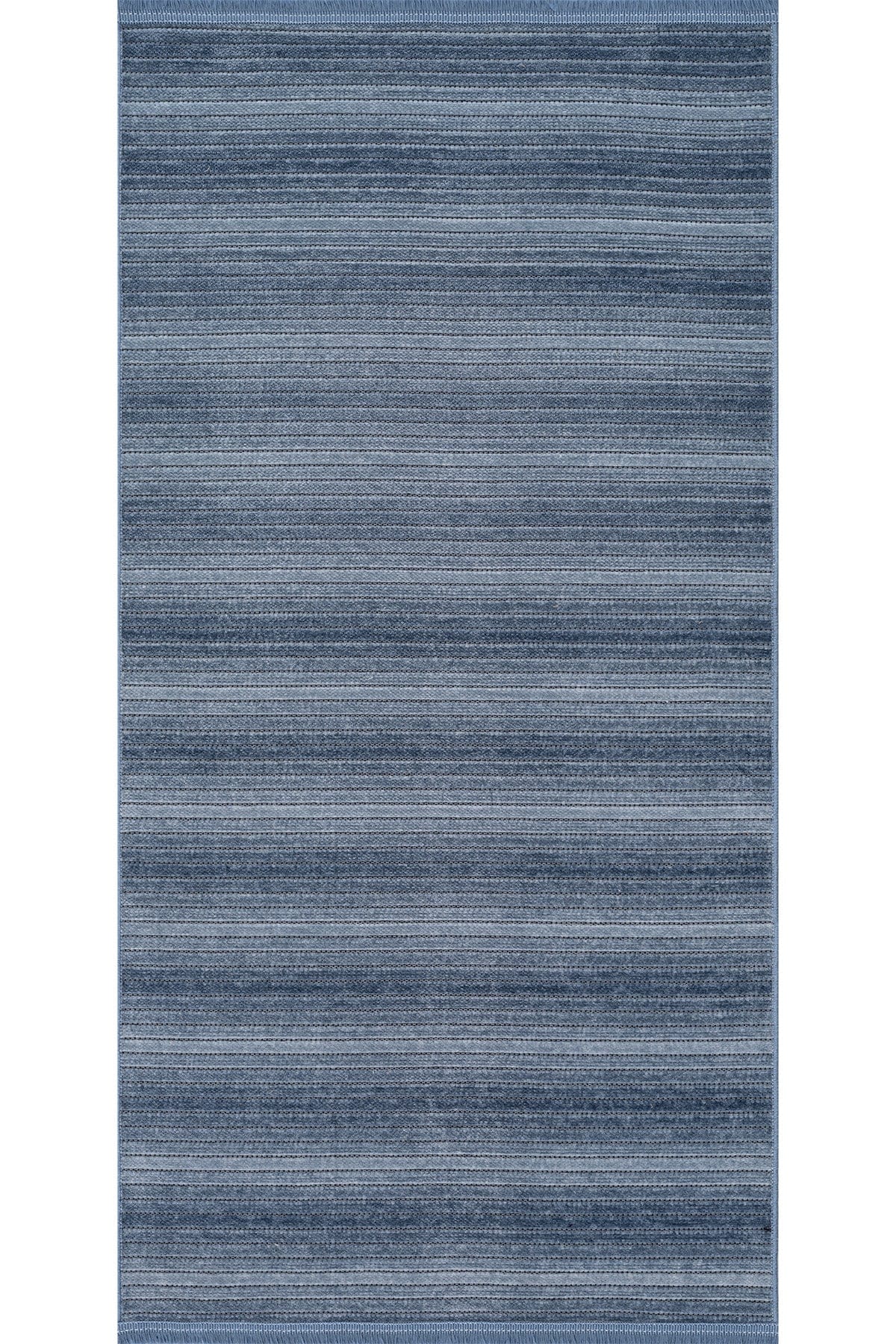 Stripe Mavi Kilim Kaymaz Taban Yolluk 33013Y