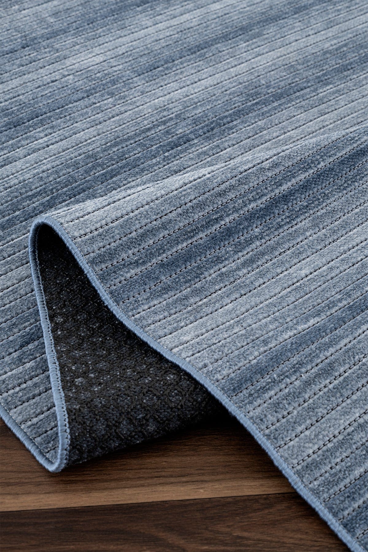 Stripe Mavi Kilim Kaymaz Taban Yolluk 33013Y