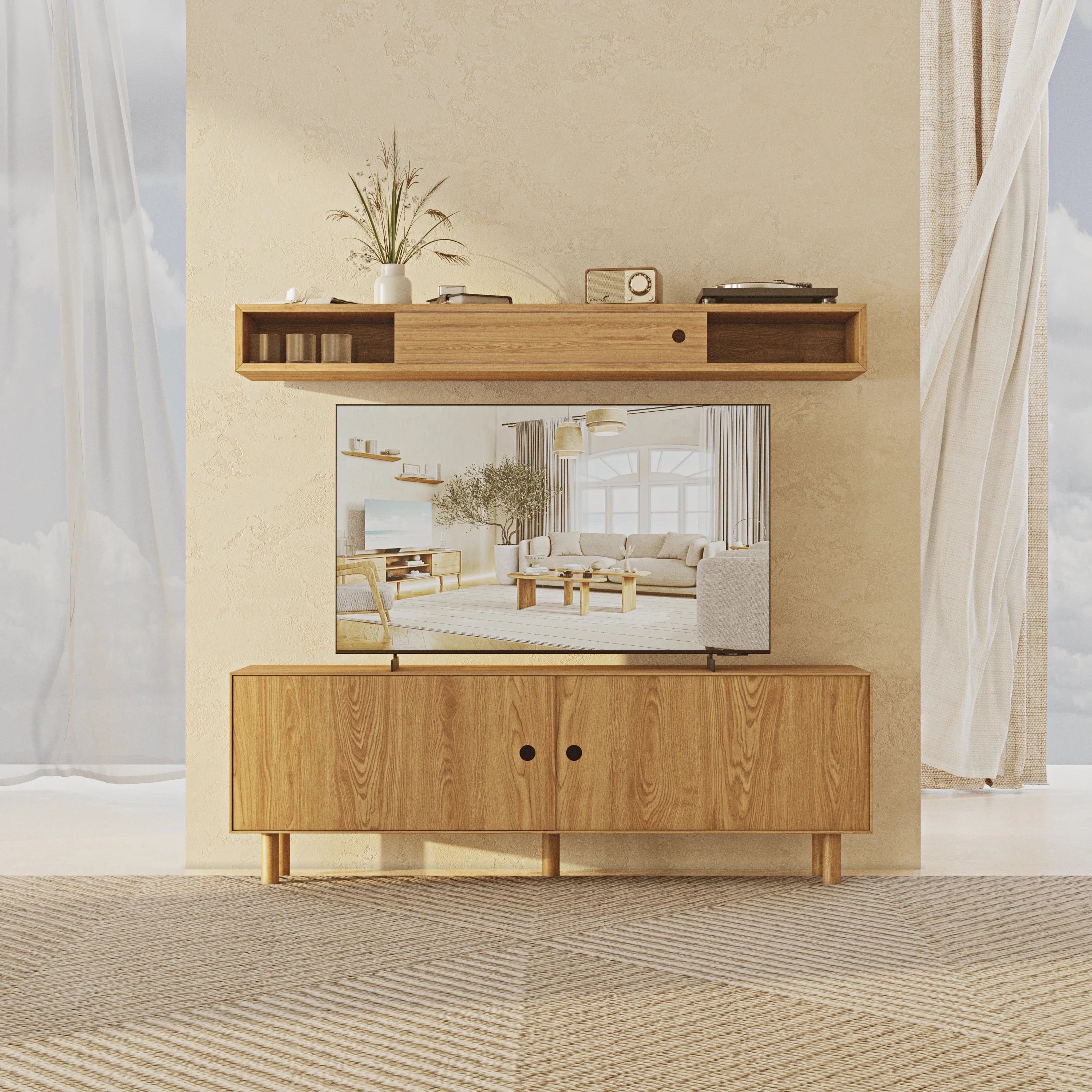 Suprema Meşe TV Ünitesi 140 cm Ahşap