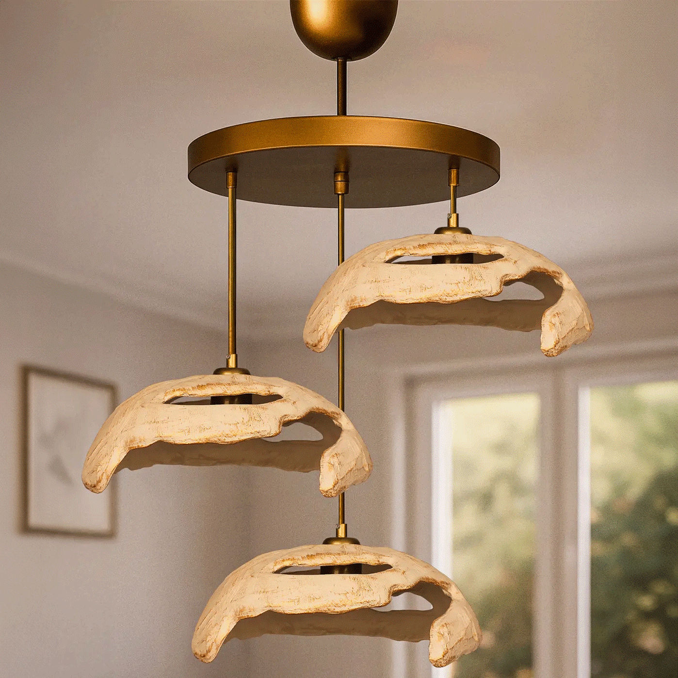 Tina Üçlü Avize Karbon Beton