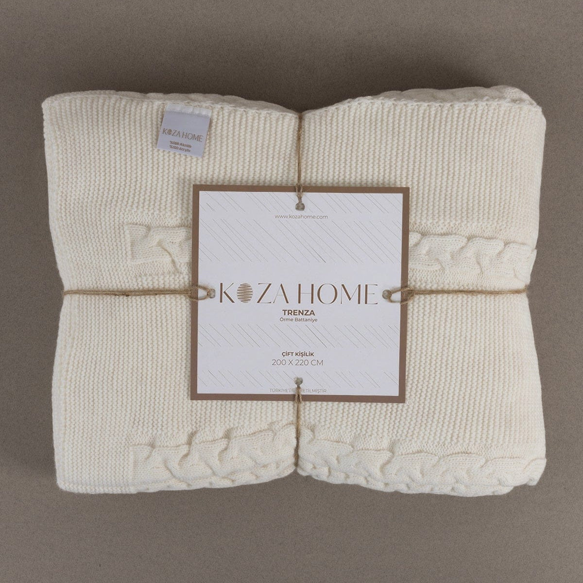 Trenza Krem Çift Kişilik Battaniye 200x220 15025