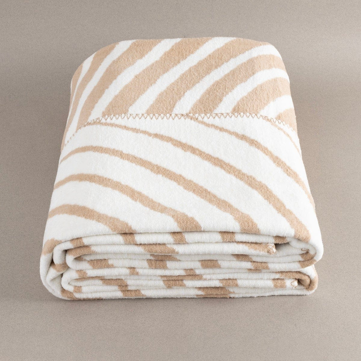Twin Battaniye Soft Pamuklu Çift Kişilik Battaniye Kahve Krem 200 x 220 5036A