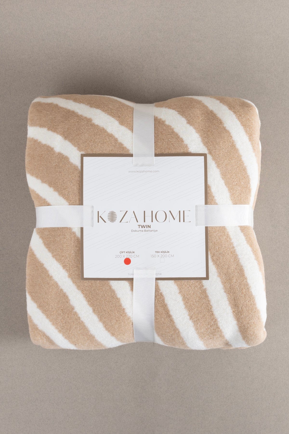 Twin Blanket Soft Cotton Double Blanket Coffee Cream 200 x 220 5036A