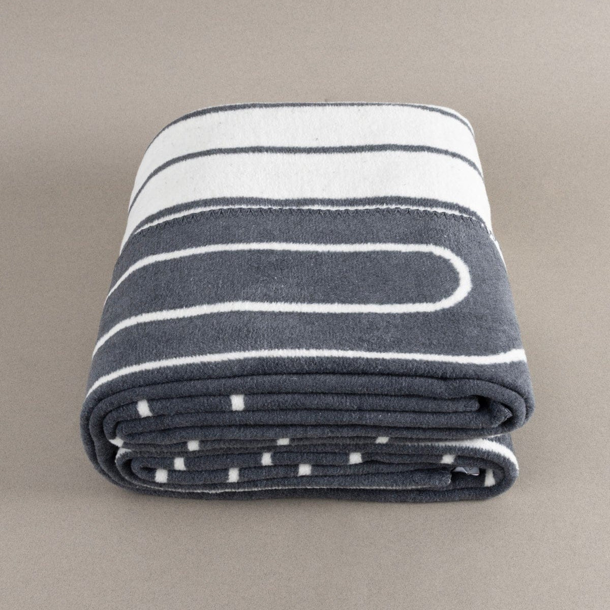 Twin Battaniye Soft Pamuklu Tek Kişilik Battaniye Antrasit Krem 150 x 200 5026A