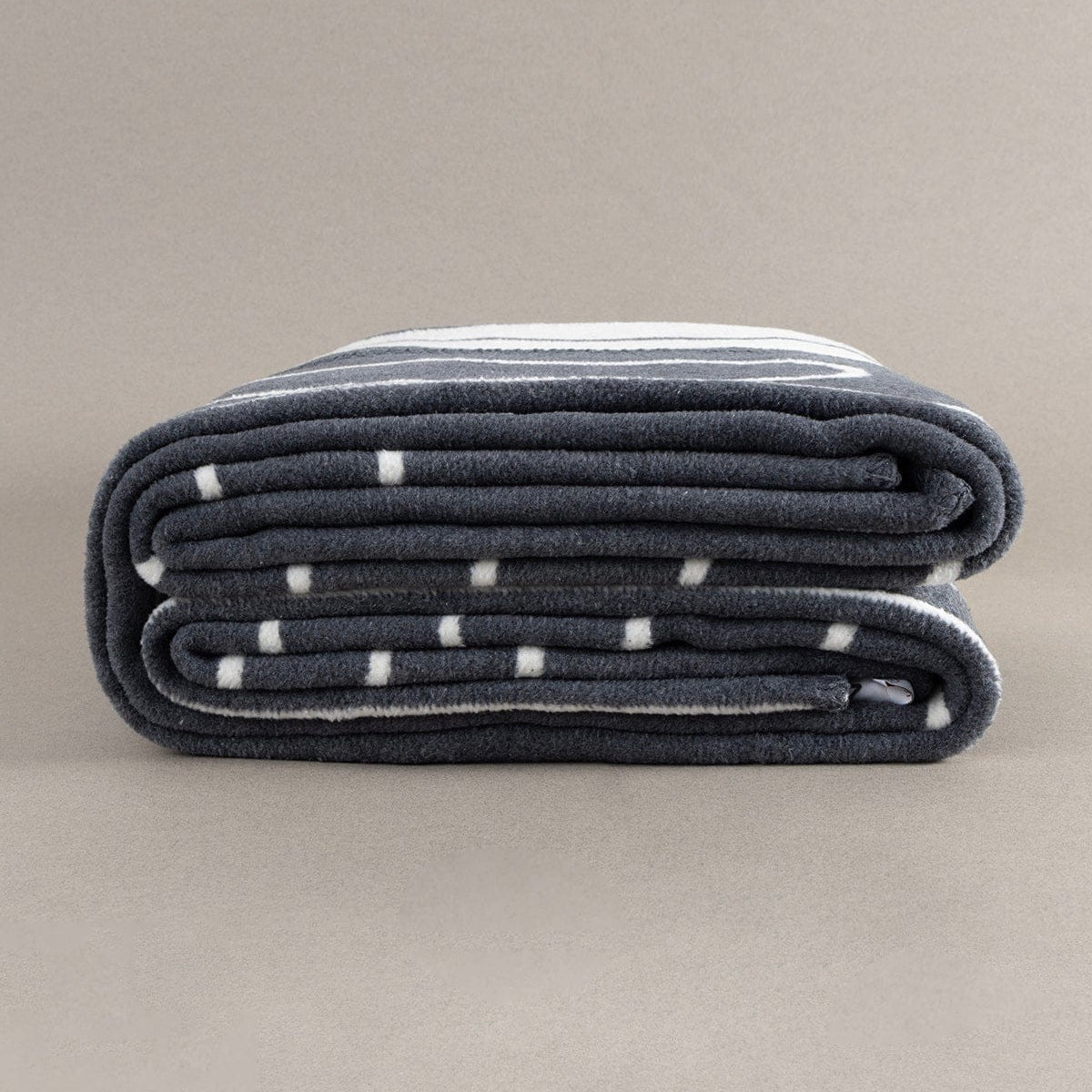 Twin Battaniye Soft Pamuklu Tek Kişilik Battaniye Antrasit Krem 150 x 200 5026A