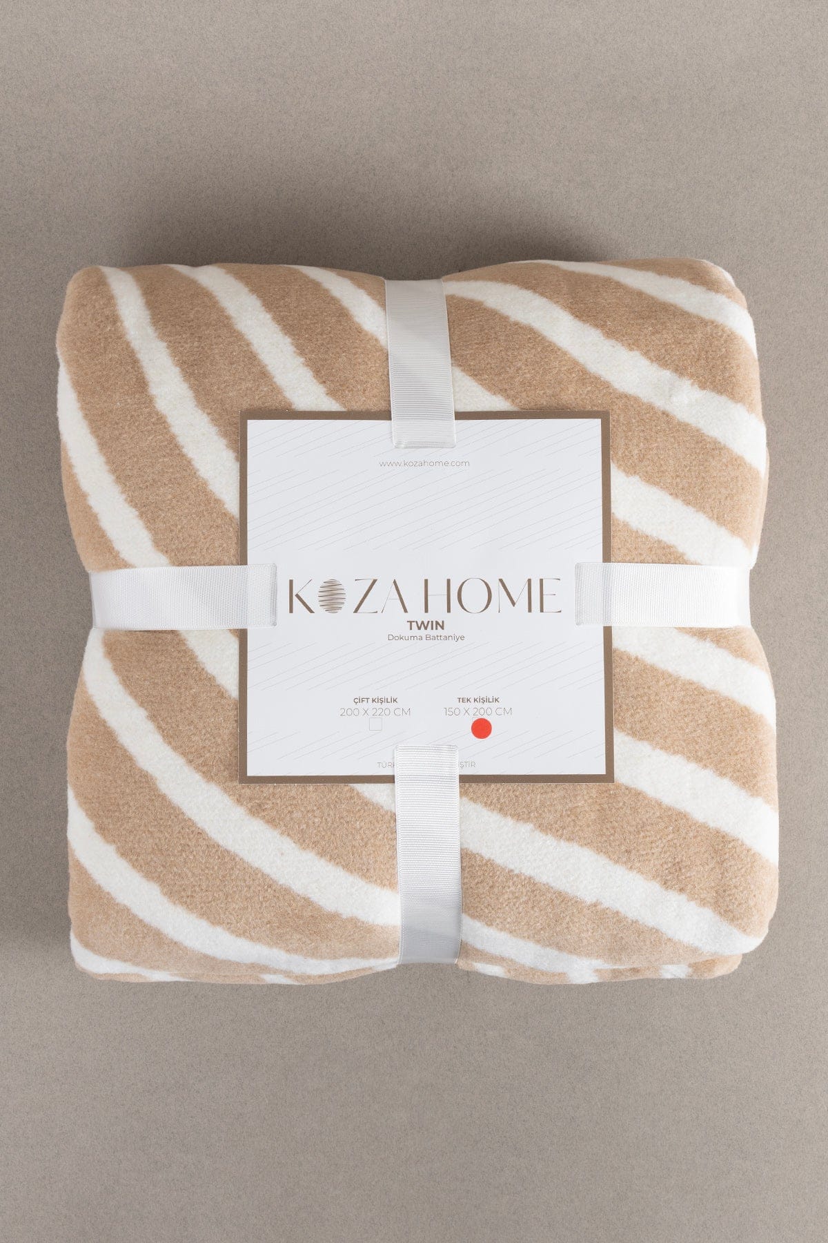 Twin Blanket Soft Cotton Single Blanket Coffee Cream 150 x 200 5032A