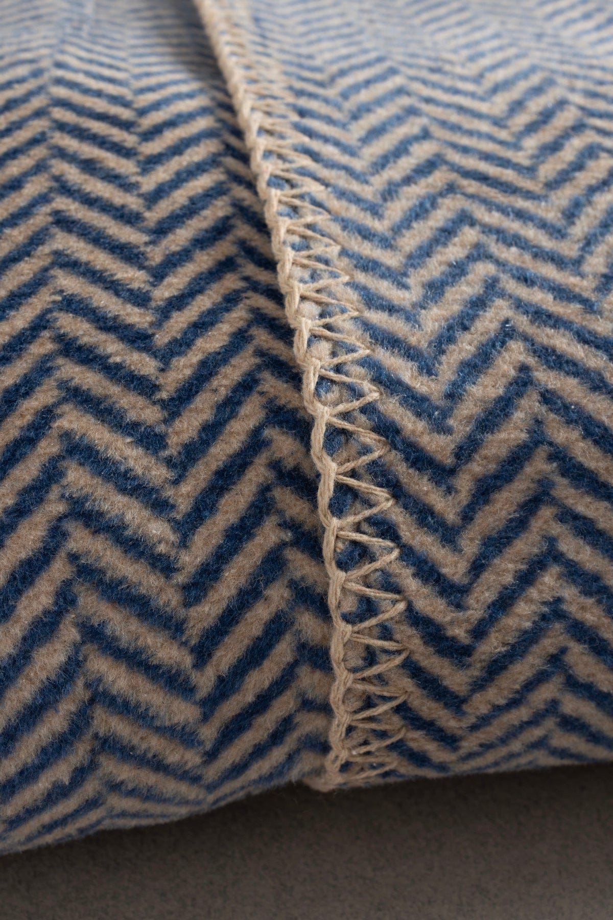 Twin Battaniye Soft Pamuklu Tek Kişilik Battaniye Kahve Mavi 150 x 200 5017A