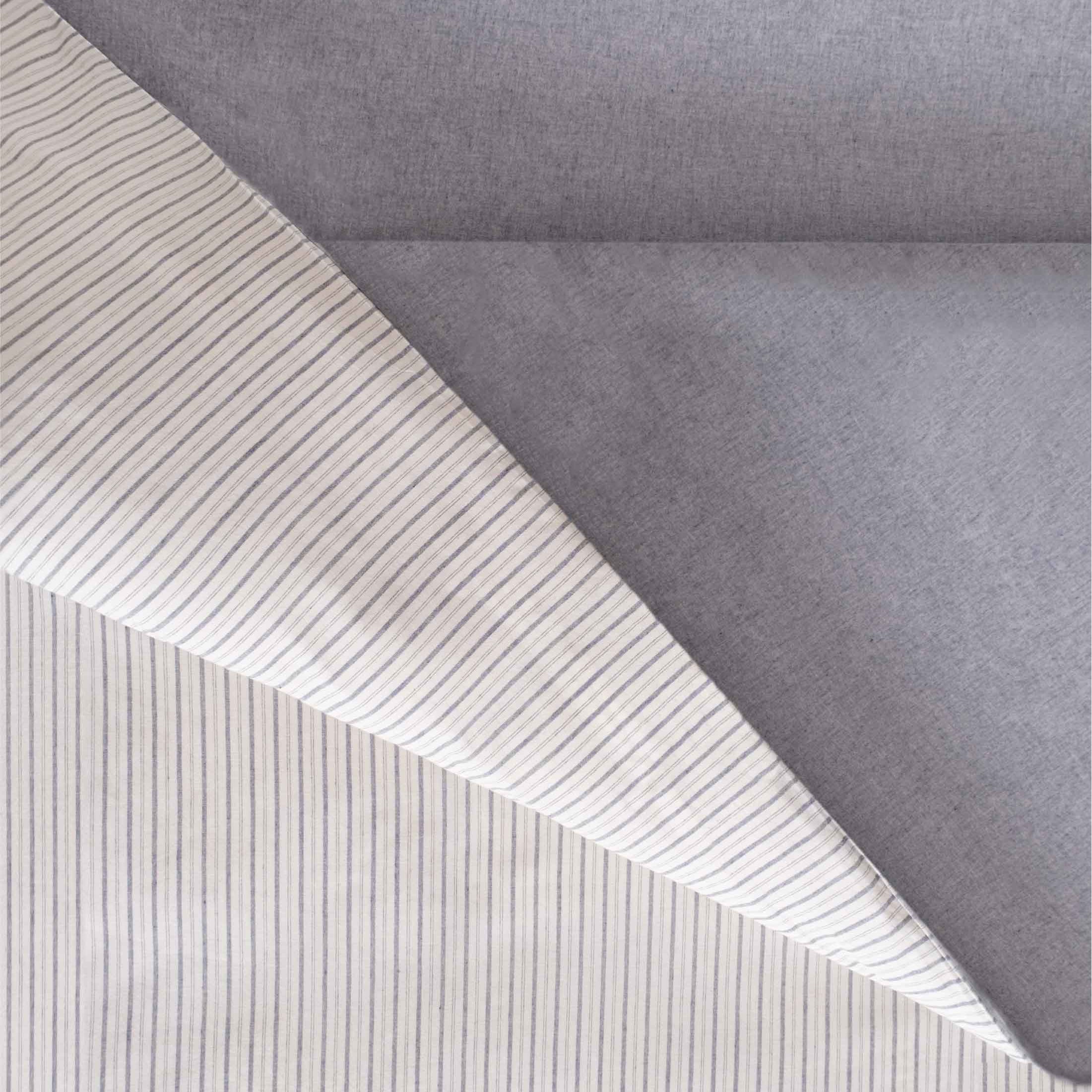 Viento Nevresim Takımı Pamuk Ekru Mavi Çizgili Mavi Çift Kişilik 200x220 9510A