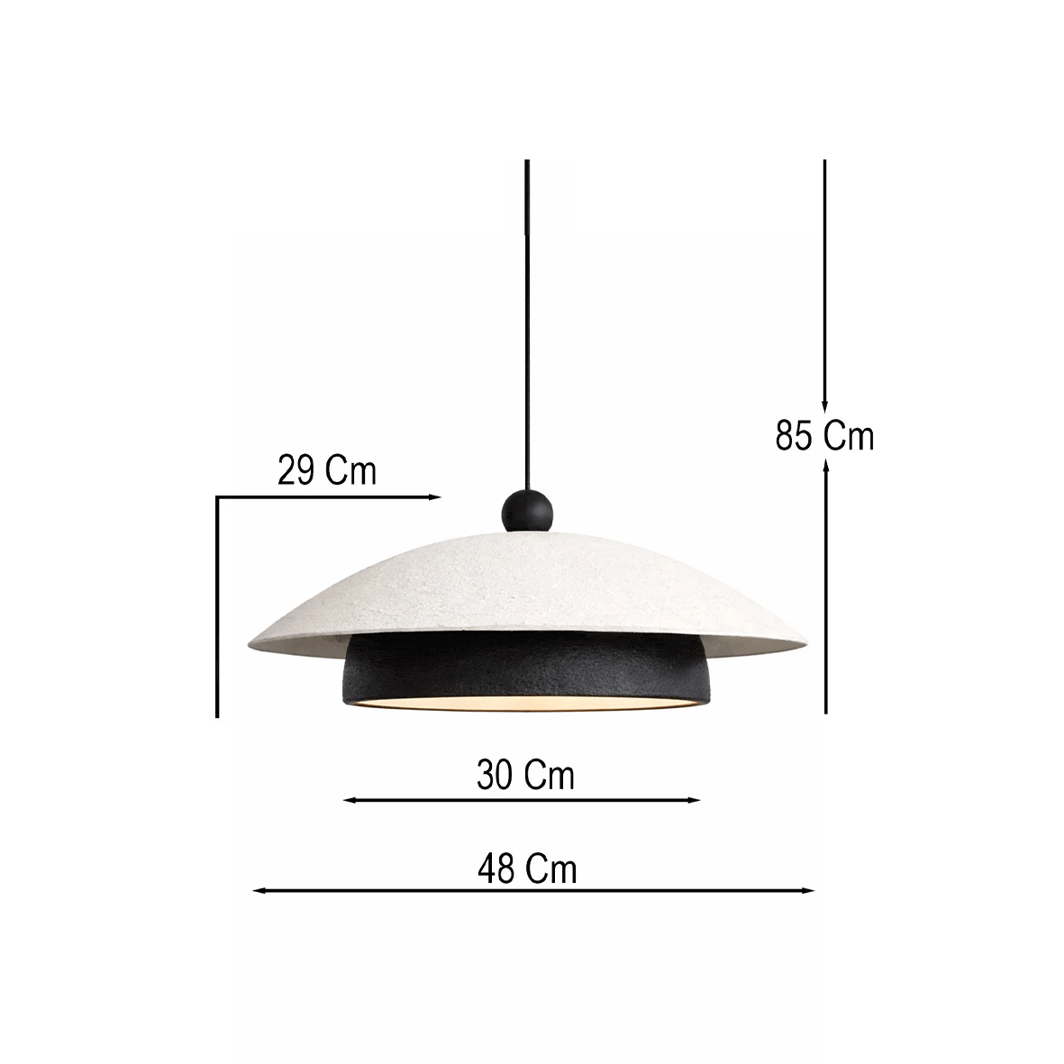 Jute Ceiling Lighting Single Carbon Concrete