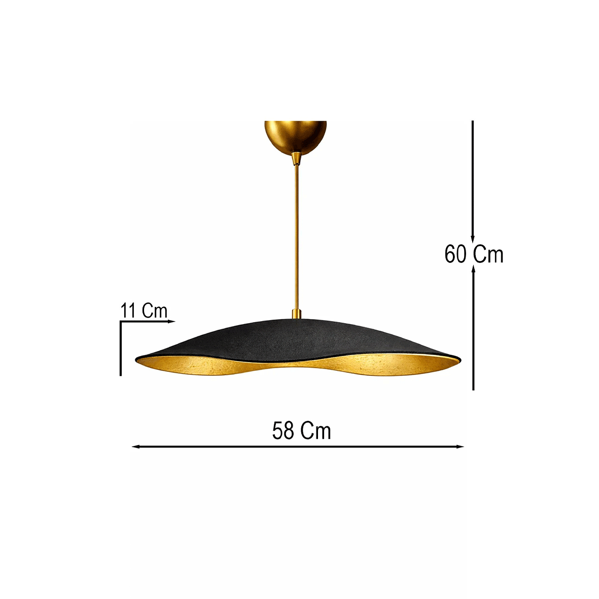 Moon Single Chandelier Carbon Concrete