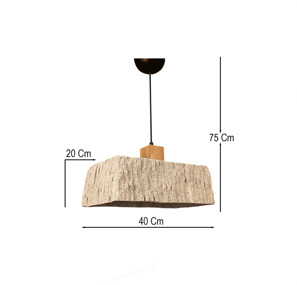 Moon Tekli Avize Karbon Beton