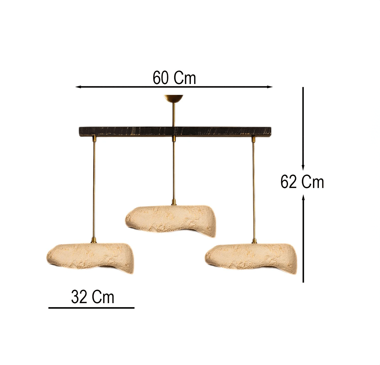 Femme Üçlü Avize Karbon Beton