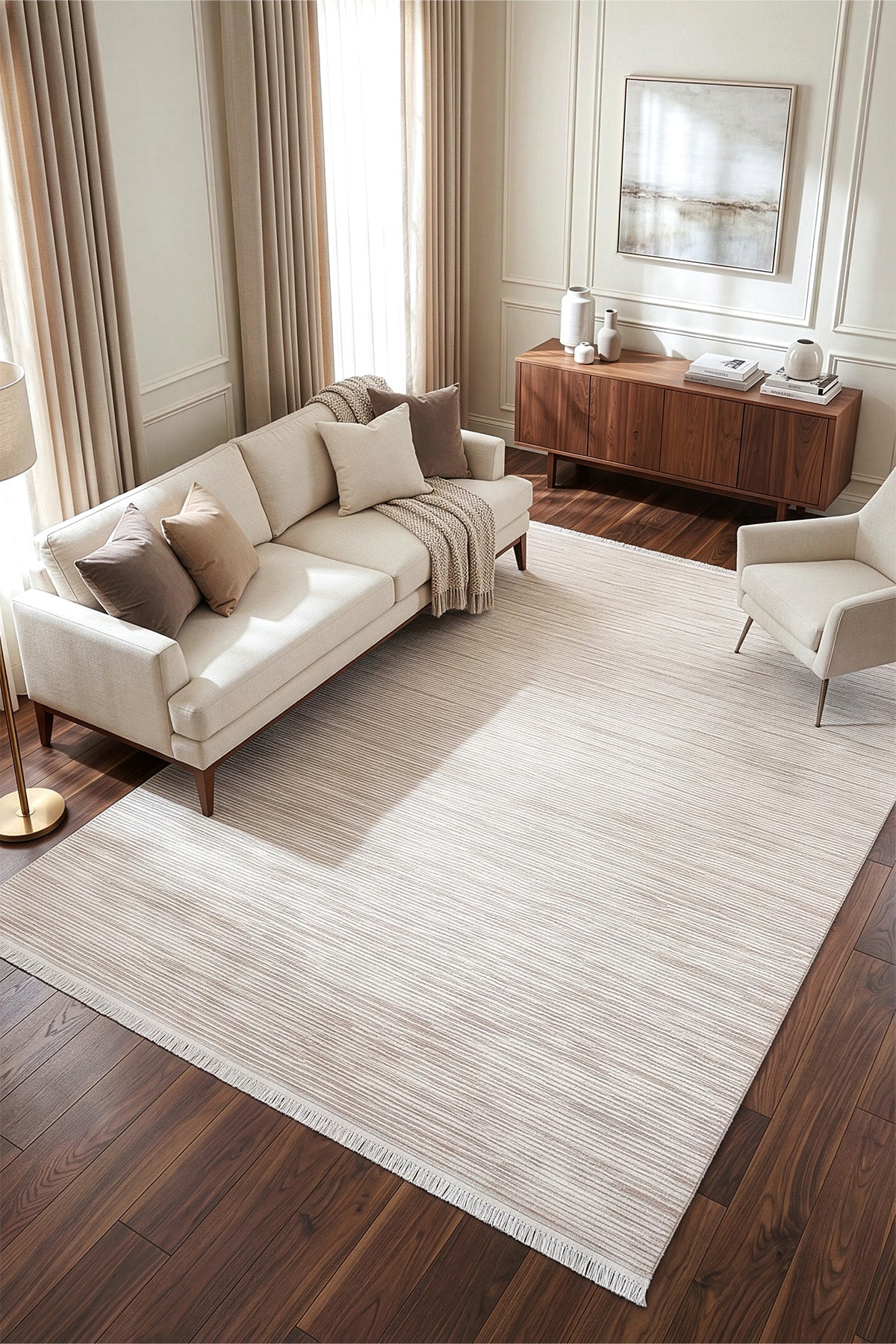 Koza Aris Bej Modern Desenli Salon Halısı 46164A