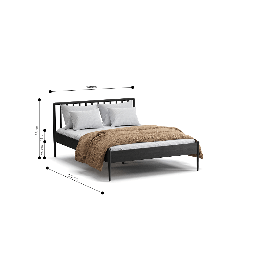 Lilium Bed Frame Black 140x190