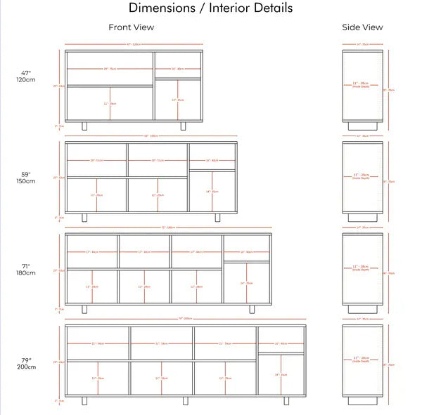 Masif Ahşap Yarı Açık Büfe