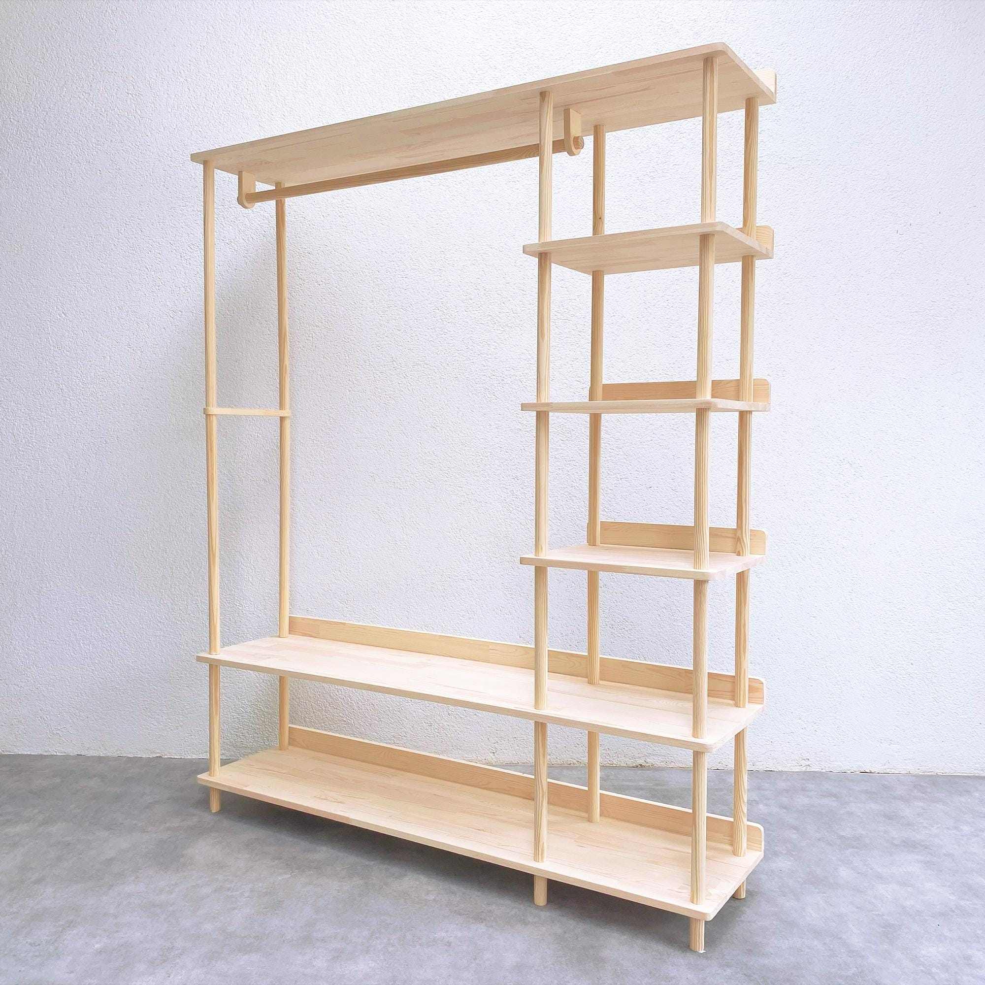Open Wooden Wardrobe & Garment Rack