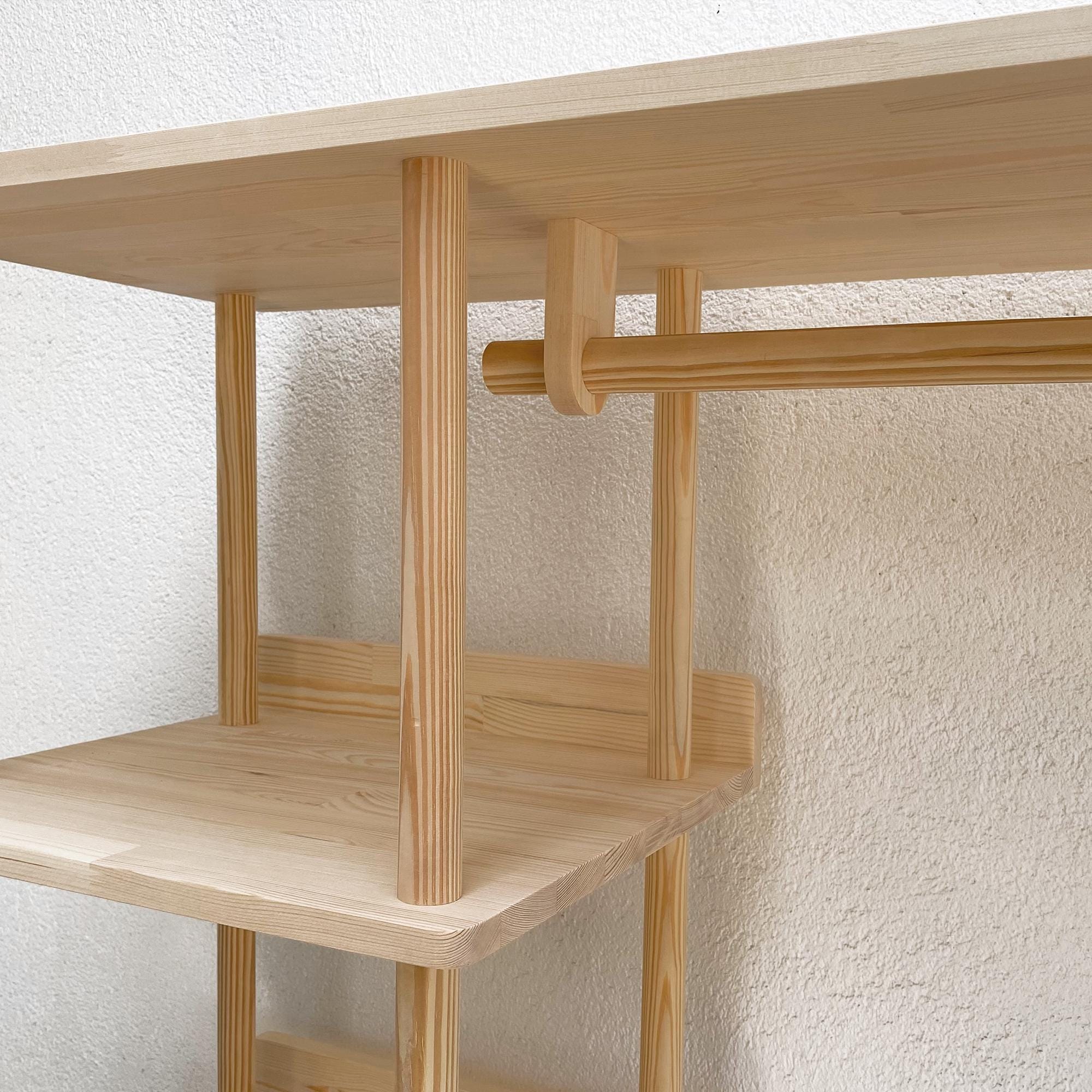 Open Wooden Wardrobe & Garment Rack