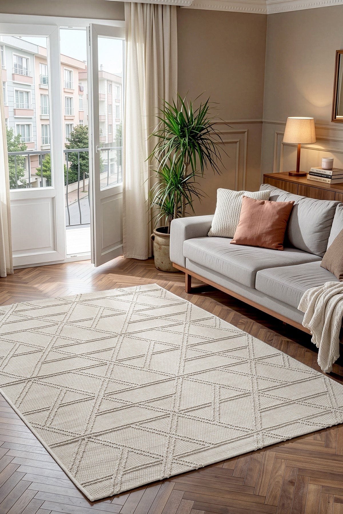 Alba Cream Non-Shedding Rug 19241A
